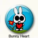 Button mit Hase und Herz