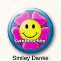 Button Blumen Smiley mit Text Dankeschön