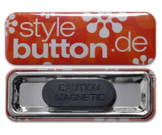 rechteckiger Button 70x25 mm mit Kleidungmagnet