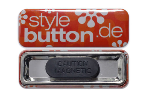 rechteckiger Button 70x25 mm mit Kleidungmagnet