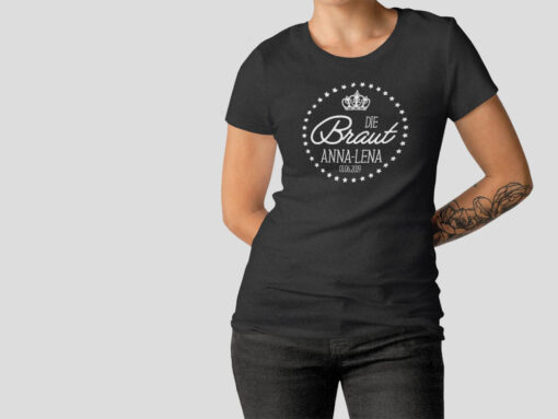Hennight Tshirt Braut schwarz