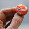 metallic button hand Buttons 25 mm mit Haftmagnet / Kühlschrankmagnet