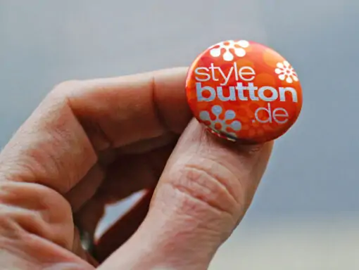 metallic button hand Buttons 25 mm mit Bogennadel