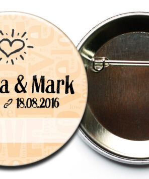 Love n Heart Hochzeitbutton mit Sicherheitsnadel