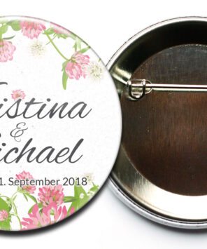 Sommerklee Hochzeitbutton mit Sicherheitsnadel