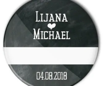 Hochzeit Anstecker 36 Kreide Tafel zum Beschriften mit Name und Datum