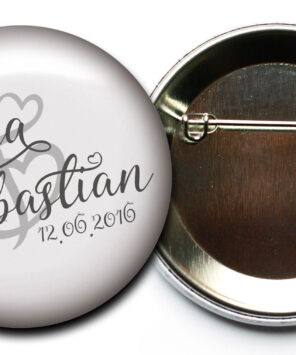 Lovely Wedding personalisierte Hochzeits-Anstecker mit Sicherheitsnadel