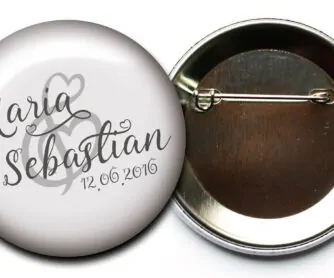 Lovely Wedding personalisierte Hochzeits-Anstecker mit Sicherheitsnadel