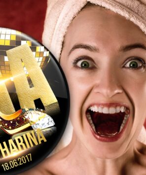 26 ueberraschte Braut JGA-Button Modell #26