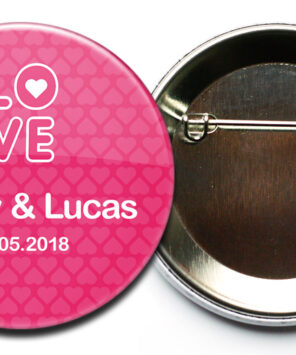 Hochzeit-Button Nr. 44 Love mit Sicherheitsnadel