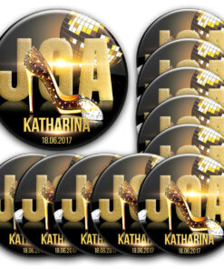 Gold und glamour: JGA Buttons für Frauen mit Stil und Chic