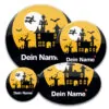 gruselige Namensbuttons für Halloween und Fasching