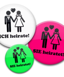 JGA Buttons Motiv Ich heirate 1 und Sie heiratet 1