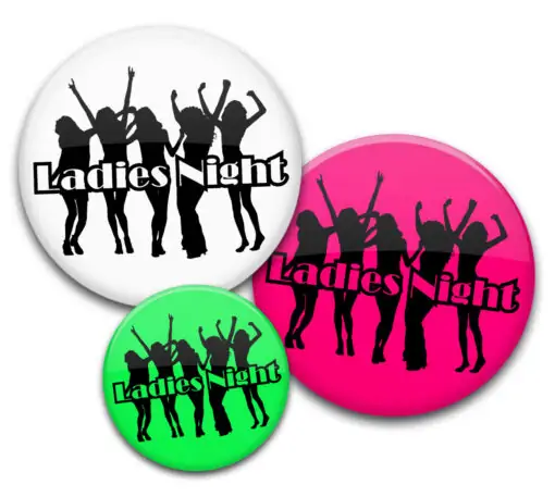 Buttuns Ladies Night Party 2 feiernde Girls JGA Buttons