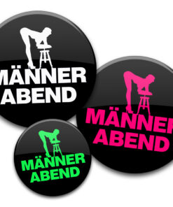 JGA Buttons Männerabend im Striptease-Design