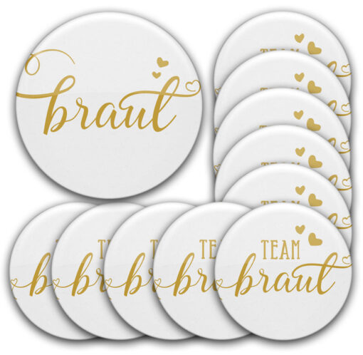 Set #27 elegante JGA Buttons für Junggesellenabschied Frauen