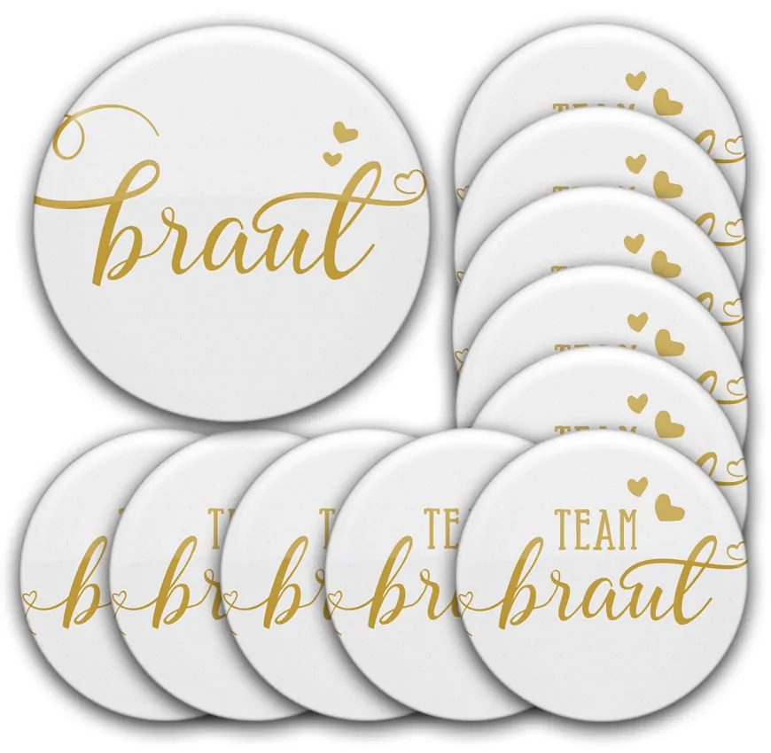 Set #27 elegante JGA Buttons für Junggesellenabschied Frauen