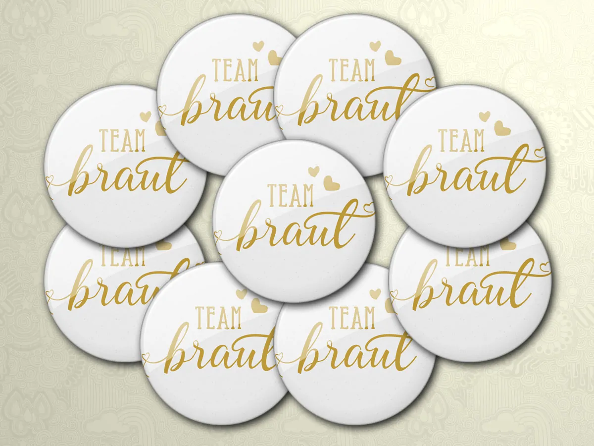 Team Braut Buttons Modell Nummer 27