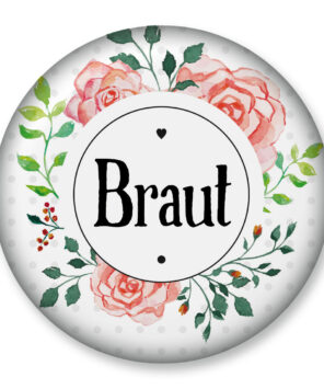 Brautanstecker Junggesellinnenabschied Hennight Bridal Shower 76 mm rund