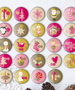 Kalender Zahlen Buttons XMAS3