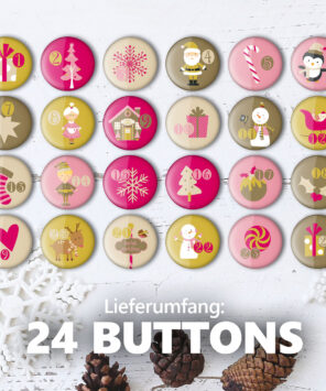 XMAS3 24 Buttons 24 Adventskalender Zahlenbuttons XMAS 3