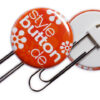 Button 32 mm Clipverschluss: Spangenclip als bedruckte Büroklammer