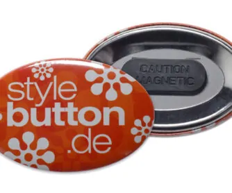 ovaler Button mit Kleidungsmagnet