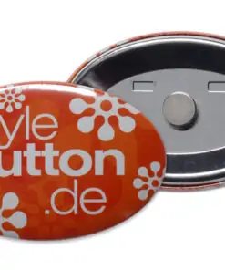 ovaler Button mit Supermagnet abnehmbar