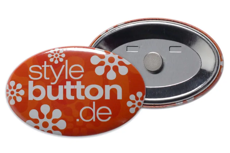 ovaler Button mit Supermagnet abnehmbar