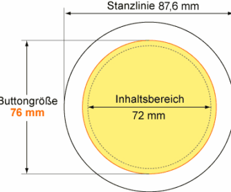 Vorgabe Button 76mm Buttons 76 mm mit Krokoclip