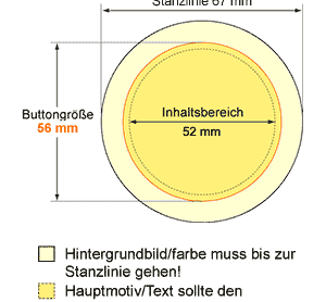 stanzlinie67mm Button 56 mm Flaschenöffner mit Magnet