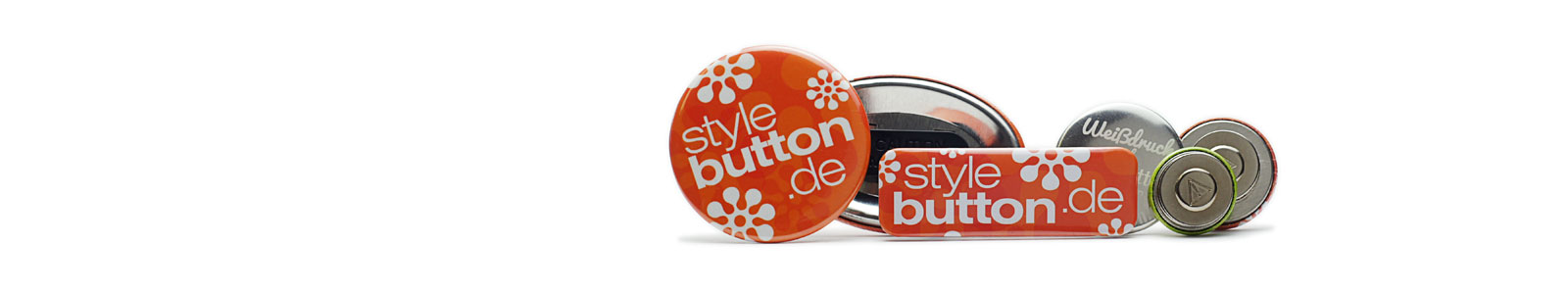 verschiedene Buttons mit Kleidungsmagnet Magnethalterung