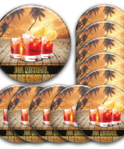 Buttons-Set Junggesellenabschied Cocktails Bar Palmen Sommer personalisiert