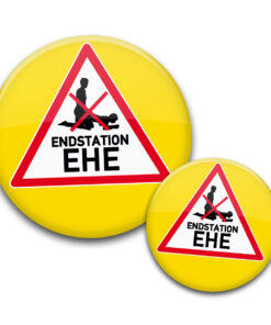JGA Buttons Dreieck Endstation Ehe no sex