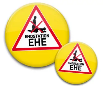 JGA Buttons Dreieck Endstation Ehe no sex