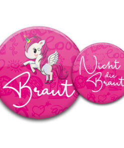 Einhorn Buttons JGA pink für Frauen kaufen