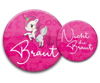 Einhorn Buttons JGA pink für Frauen kaufen