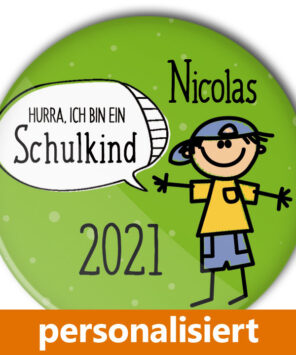 personalisierter Button Schulkind Junge
