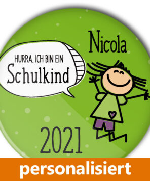 Personalisierung Button zur Einschulung Mädchen