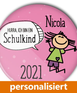personalisierter Button zur Einschulung Mädchen