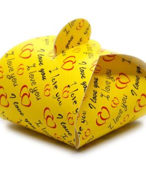 Faltschachtel Valentin 6 mit Schriftzug I love you und Herzen