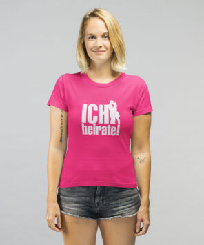 pinkfarbenes Shirt ich heirate T71