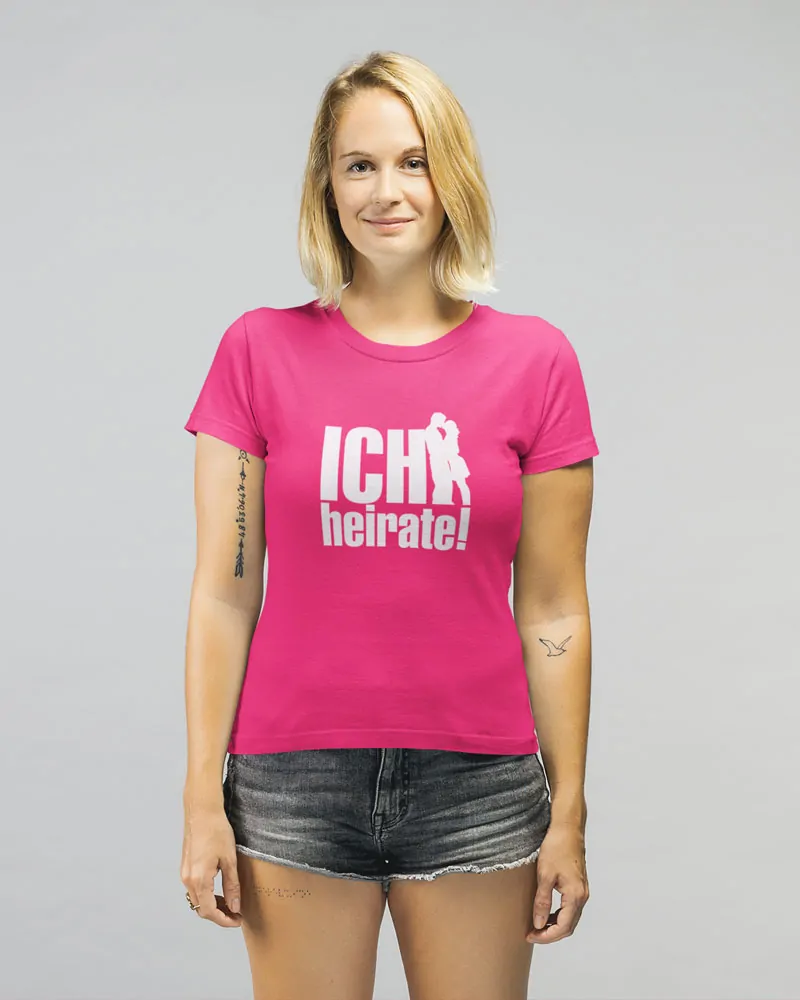 pinkfarbenes Shirt ich heirate T71
