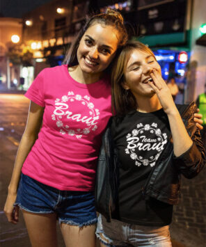 Spass zum Junggesellinnenabschied: T-Shirts von stylebutton mit Motiv 73 (Team) Braut