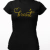 Woman T-Shirt JGA Braut schwarz gold T27