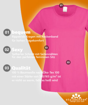 Qualitaet JGA Shirts finde Deine Größe: Muster-Shirt