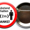 Abstand halten! Button, safety pin