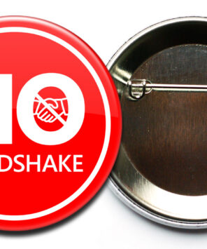 no handshake button corona sicherheitsnadel No Handshake Buttons