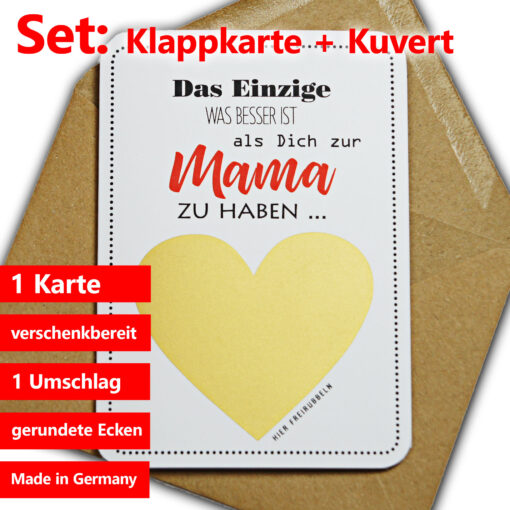 Rubbelkarte inkl. Umschlag, wenn Du Deiner Mama mitteilen möchtest, dass sie Oma wird.