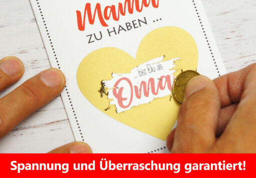 Rubbelkarte Schwangerschaft für die Mutter zum freikratzen.